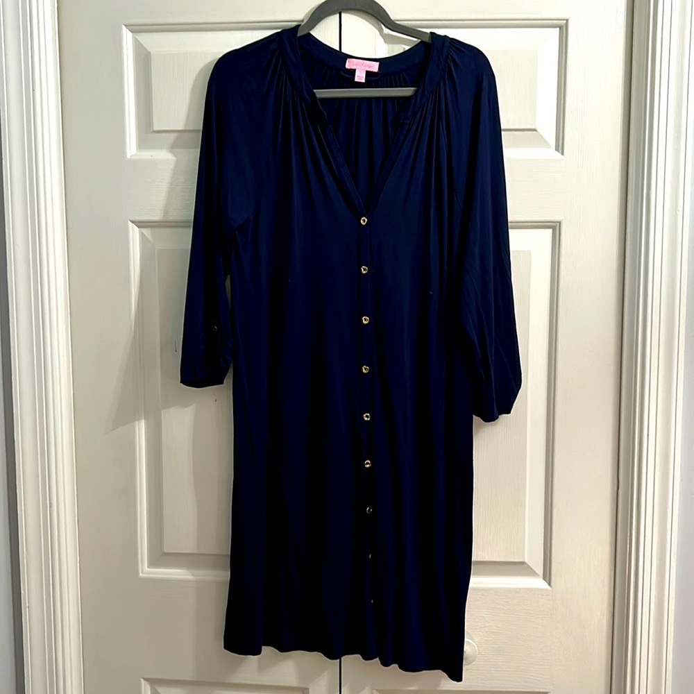 Lilly Pulitzer navy dress button down